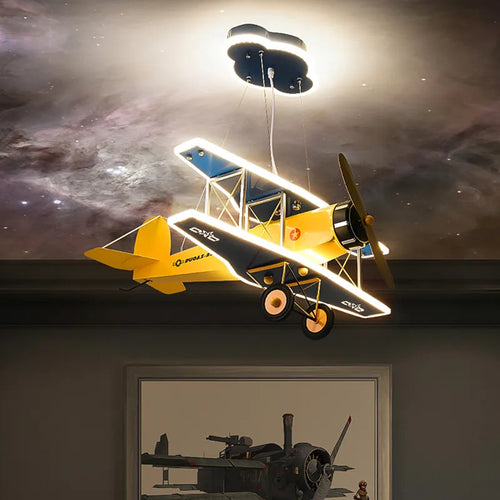 Lustre avion Chambre enfant moderne à LED - vue 4 sur 6