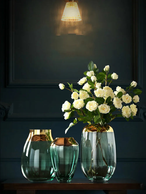 vase en verre créatif pour arrangements floraux modernes artisanaux