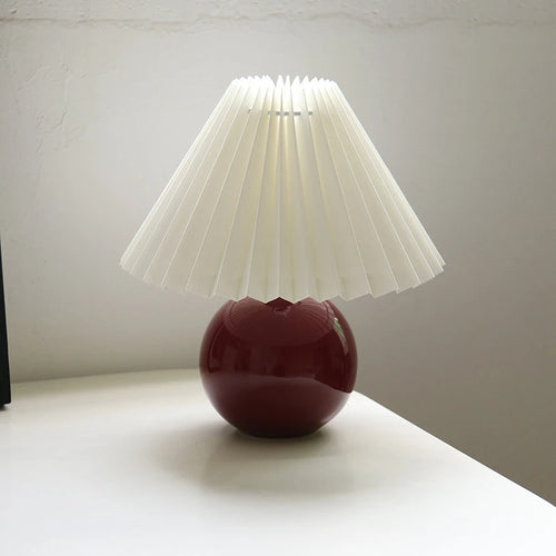 Lampe plissée bois rotin moderne LED bureau et table - vue 17 sur 21