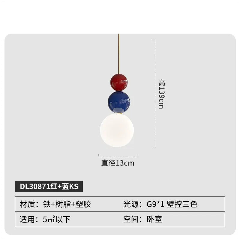 modern minimalist pendant light in gourd resin - vue 8 sur 9