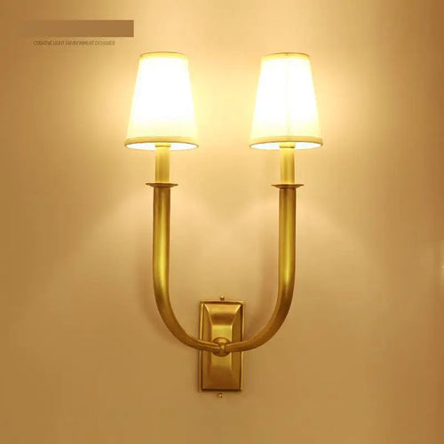 applique murale décorative à deux têtes avec miroir lumineux à led