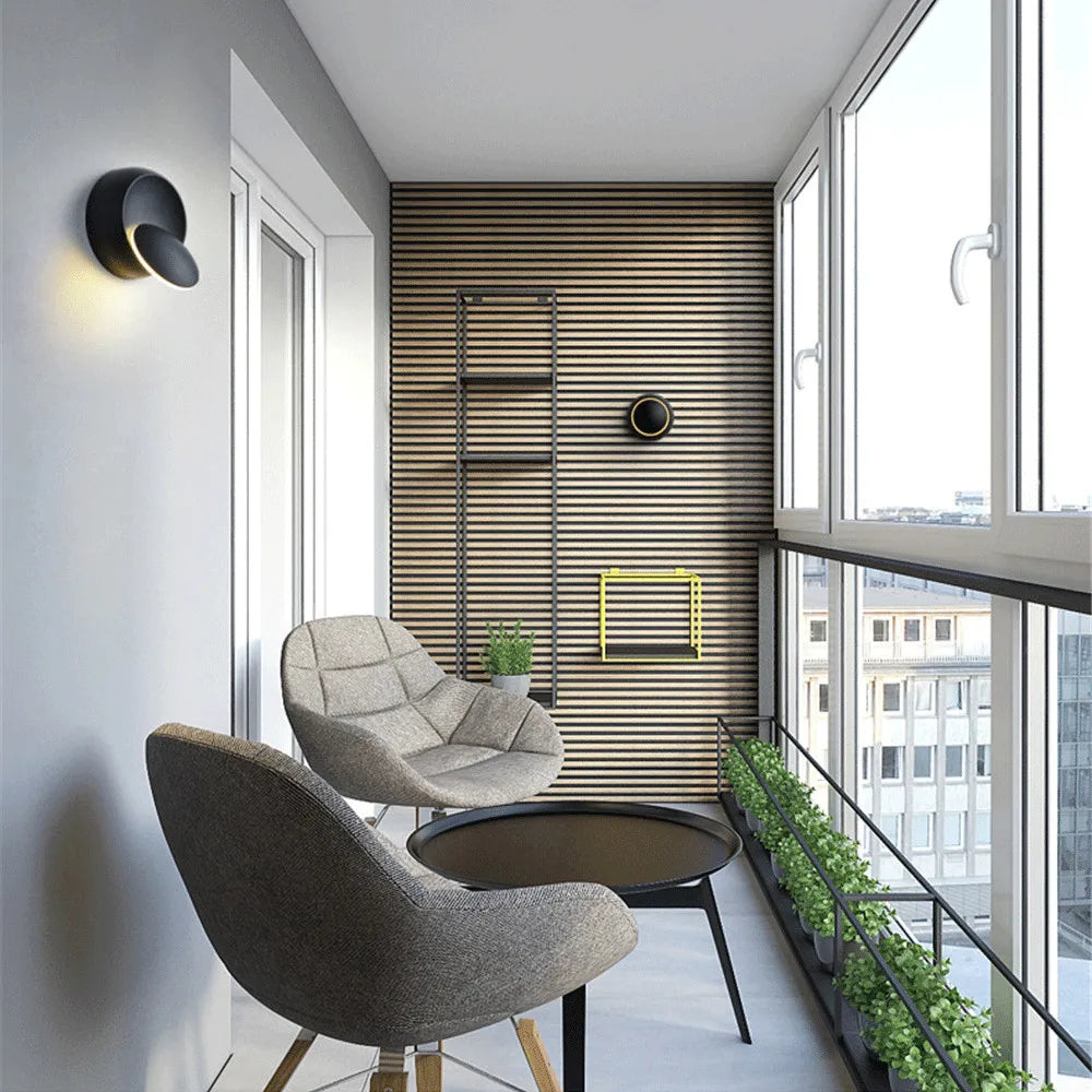 applique murale ronde rotative à led pour intérieur moderne - vue 5 sur 6