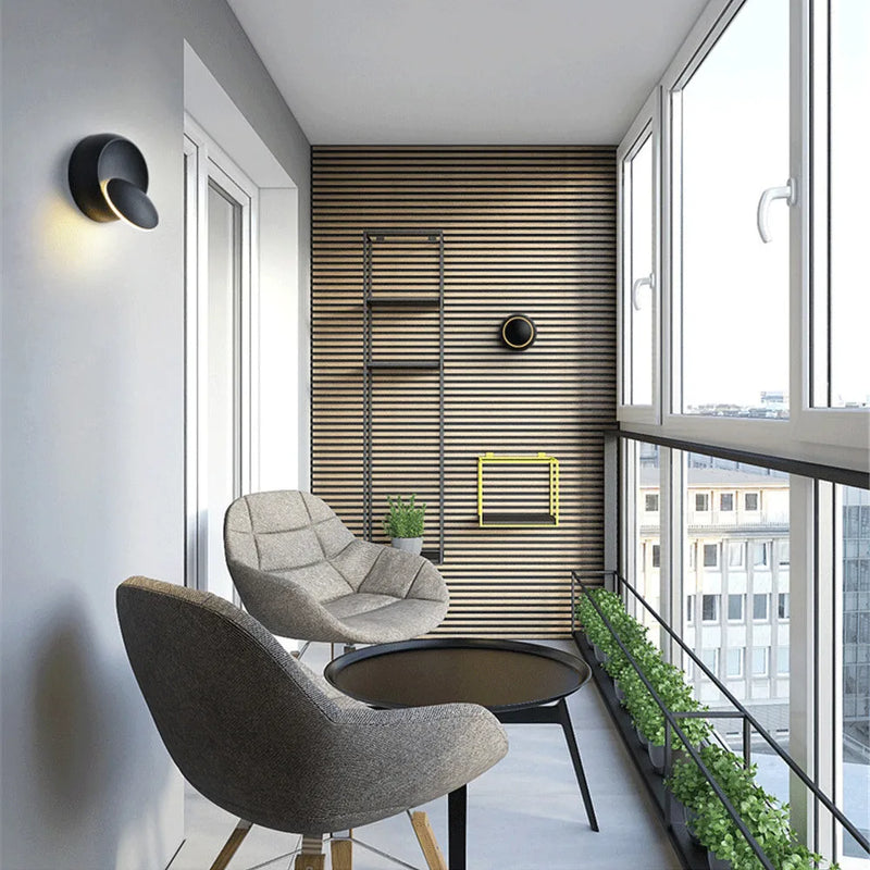 applique murale ronde rotative à led pour intérieur moderne