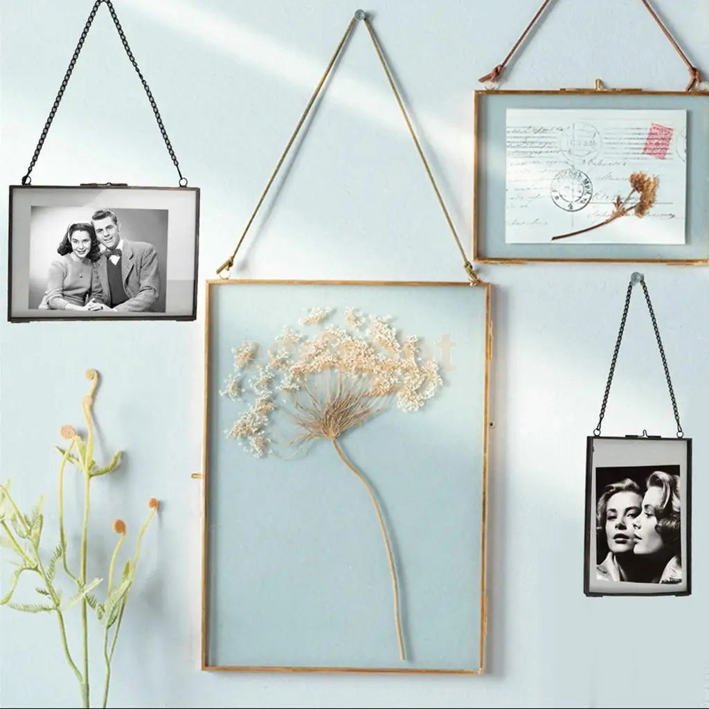 cadre photo double face style industriel pour plantes et portraits
