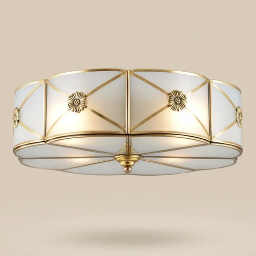plafonnier rond en cuivre pour éclairage intérieur élégant
