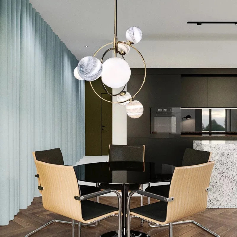 lustre à led design artistique pour décoration moderne intérieure - vue 4 sur 7