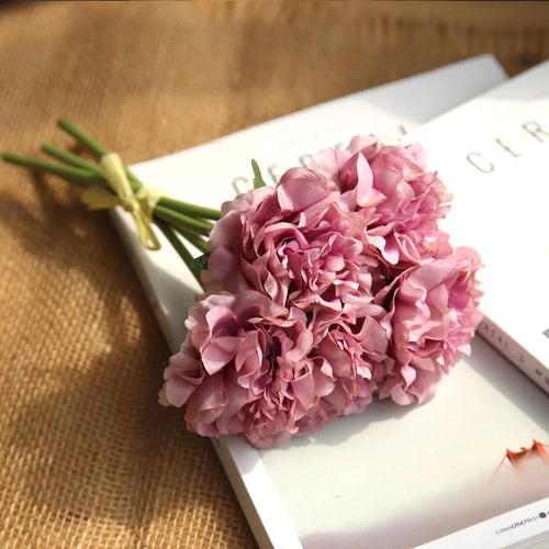 fleurs artificielles hortensias soie pour mariage décoration élégante - vue 12 sur 12