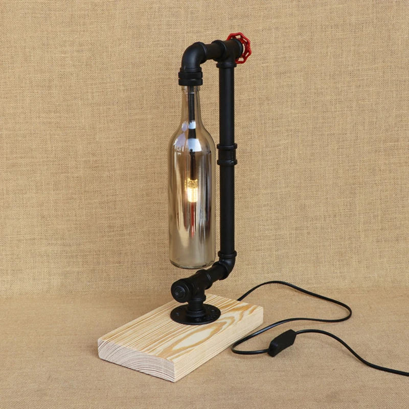 lampe de bureau vintage industrielle avec abat-jour en bouteille - vue 6 sur 10