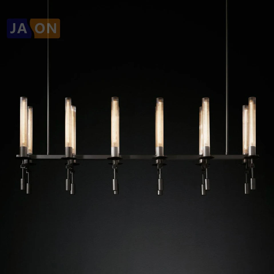 suspension vintage en fer et verre design personnalisé - vue 5 sur 12