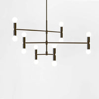 Lustre d'art en fer post-moderne éclairage Lustres en bambou créatifs LED lampe à main salon chambre cuisine Restaurant Lustres