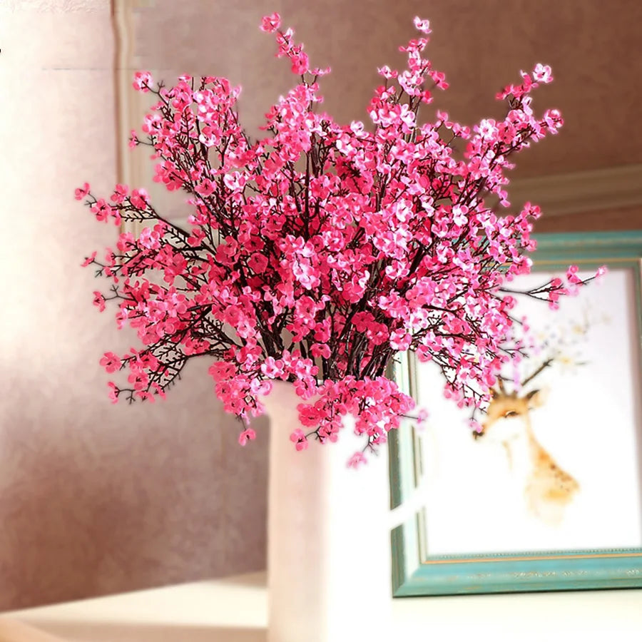 branche fleur cerisier rose en plastique pour décoration mariage et bricolage - vue 4 sur 13