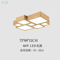 plafonnier led en bois massif design nordique simple et créatif