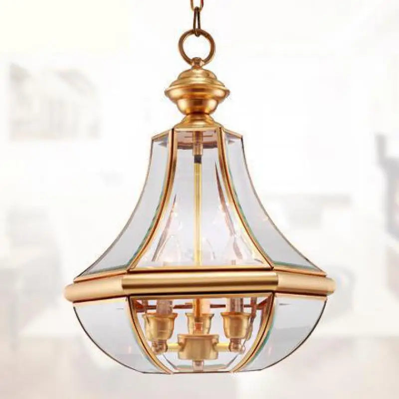 suspension en verre antique en cuivre pour intérieur éclairage élégant