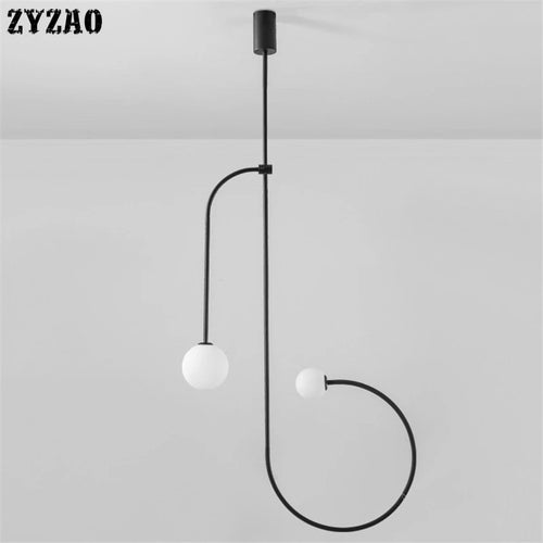Minimalist iron pendant light for modern interior decor - vue 3 sur 7