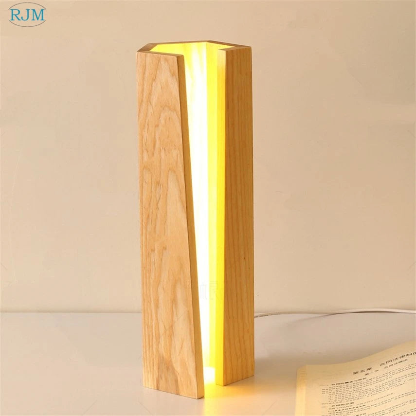 lampes de table en bois massif modernes et créatives - vue 6 sur 6