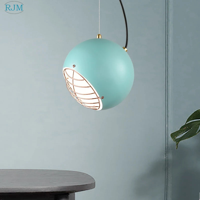 suspension Nordique créatif Macaron lumières moderne Simple personnalité fer LED salle à manger salle d'étude Restaurant éclairage - vue 5 sur 8