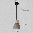 4 colour nordic loft style E27 wood and cement pendant light for living room, restaurant, cafe or bedroom – modern colourful ceiling lamp
