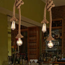 Vintage industrial loft pendant lamp with rope