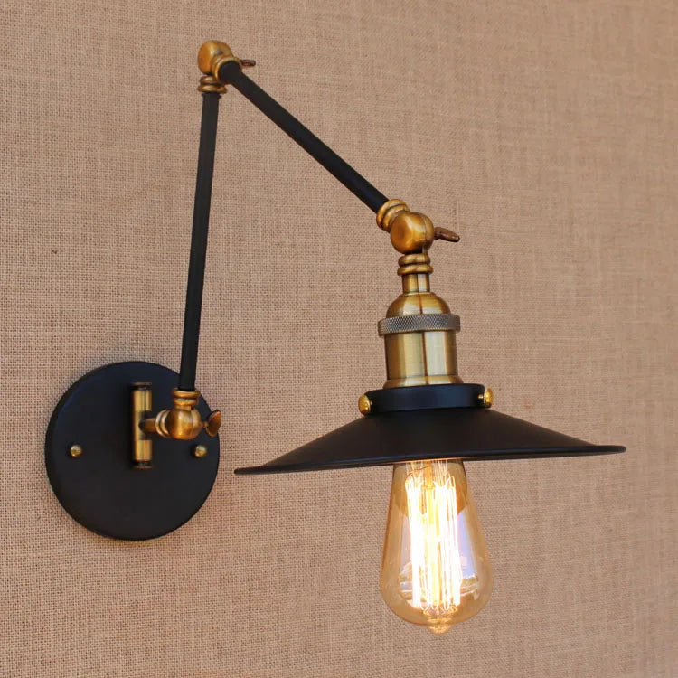 applique murale réglable longue style loft vintage avec led
