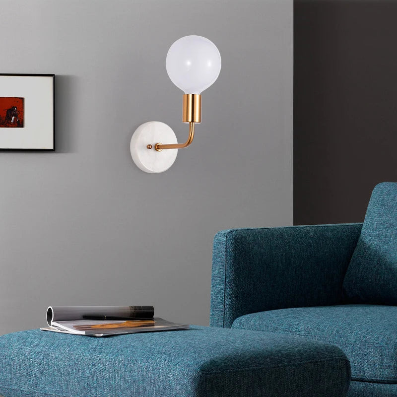 applique murale en marbre et verre design moderne nordique - vue 5 sur 6
