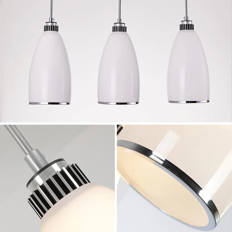 suspension led moderne en verre pour maison - vue 7 sur 9