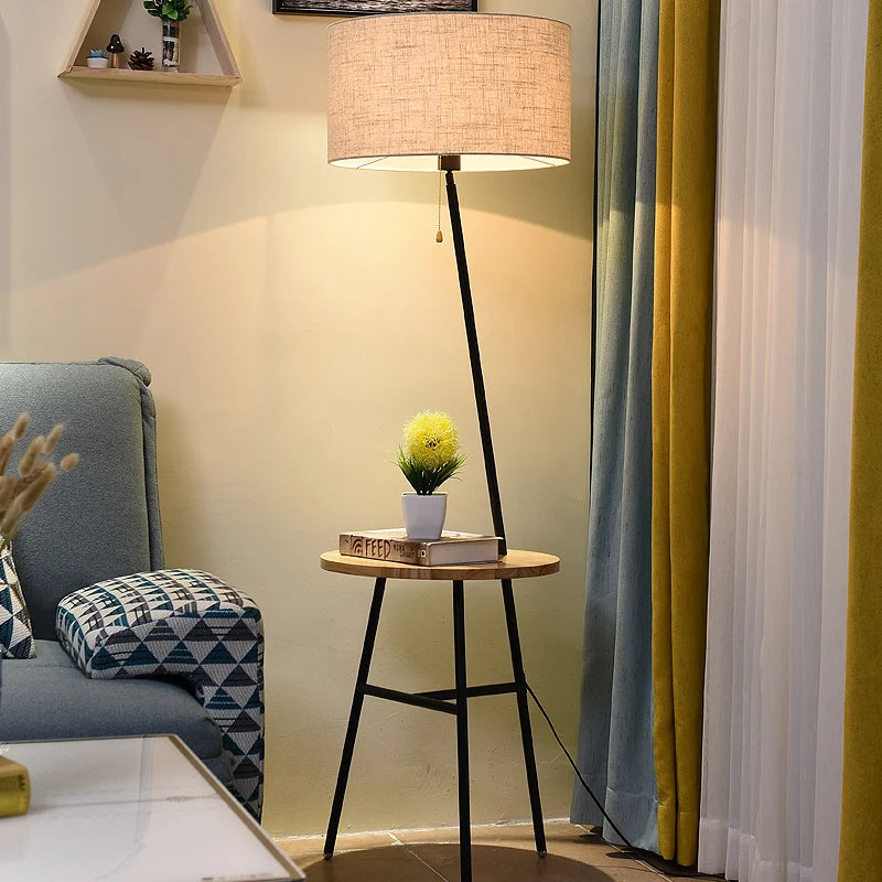 lampadaire en bois massif design moderne pour intérieur élégant - vue 4 sur 12