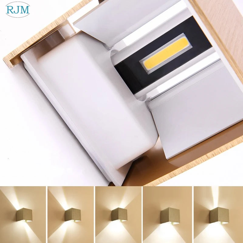 applique murale led carrée en aluminium design minimaliste et créatif - vue 7 sur 9