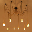 Vintage hemp rope spider chandelier with retro bulb