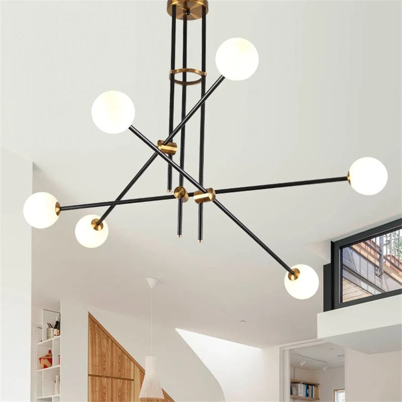 suspension magic beans design simple en verre et molécules - vue 2 sur 6
