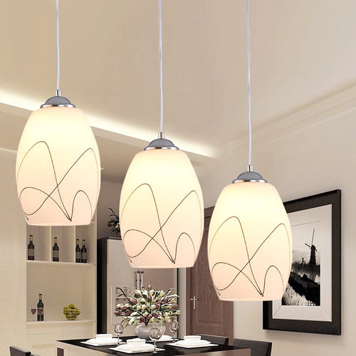suspension led moderne en verre pour maison
