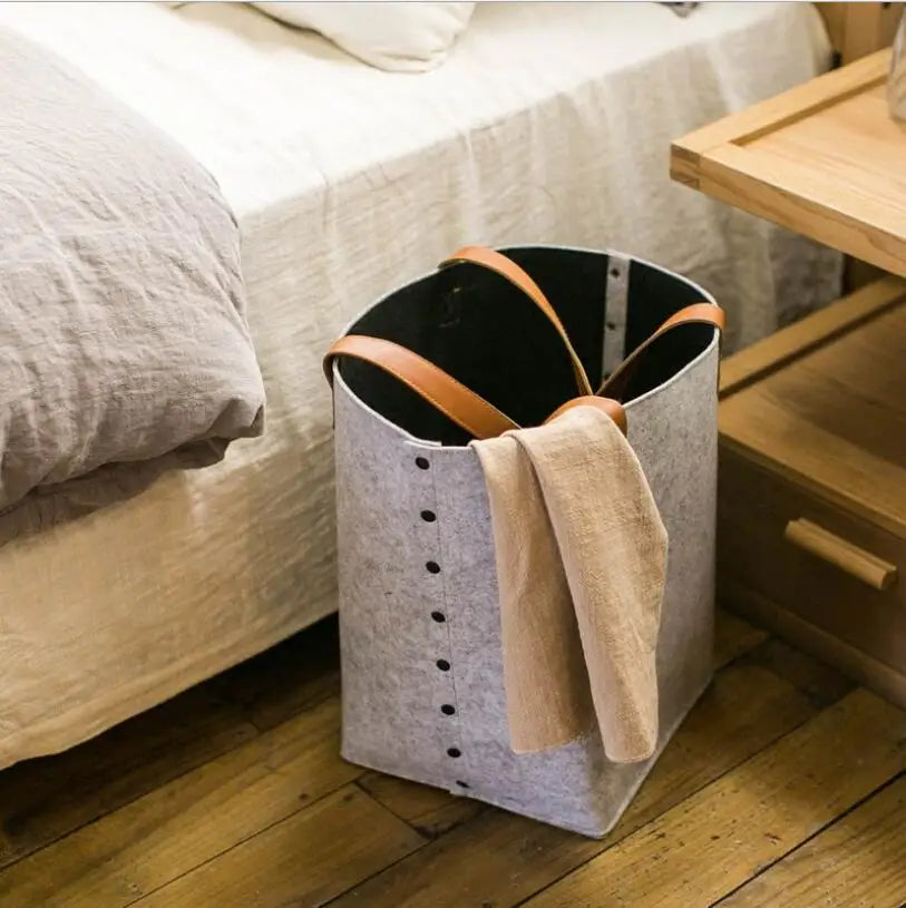 panier de rangement pliable multifonctionnel en feutre pour divers articles - vue 2 sur 8