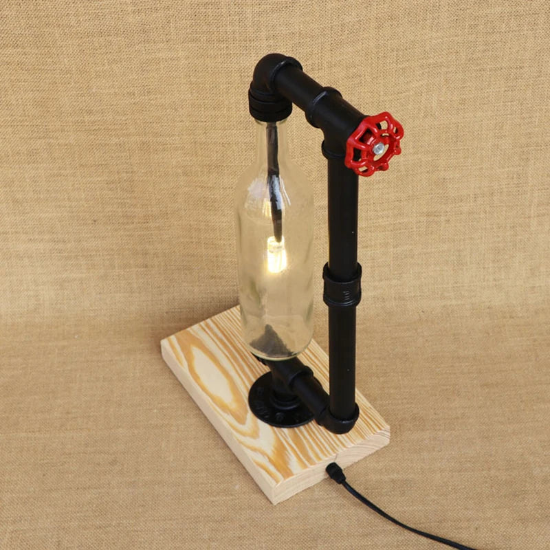 lampe de bureau vintage industrielle avec abat-jour en bouteille