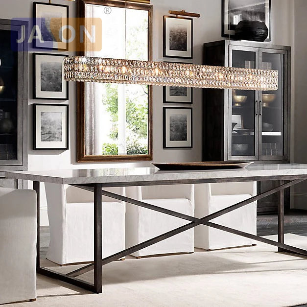 suspension en cristal rétro avec éclairage led élégant - vue 5 sur 6