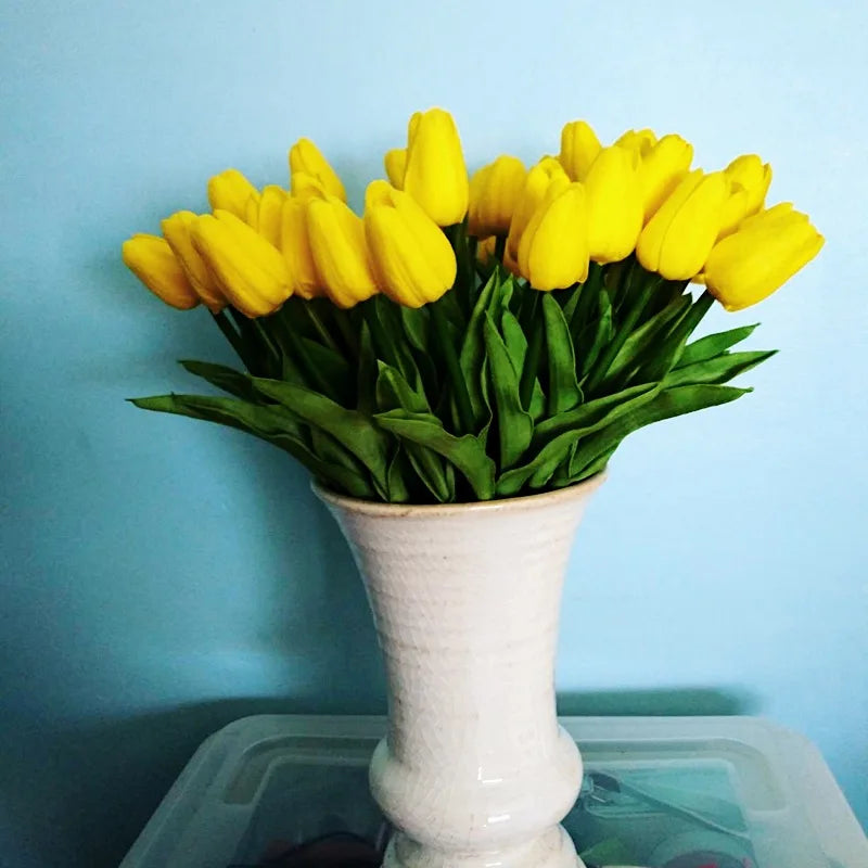 lot de 10 tulipes artificielles pour décoration de mariage et jardin - vue 3 sur 33