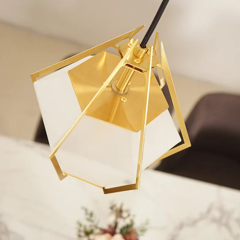 suspension à led en verre diamant design nordique moderne - vue 10 sur 9