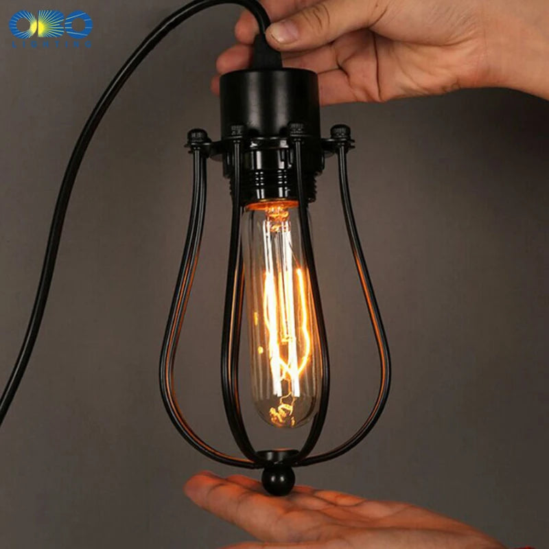 suspension vintage en métal noir pour éclairage intérieur - vue 6 sur 6