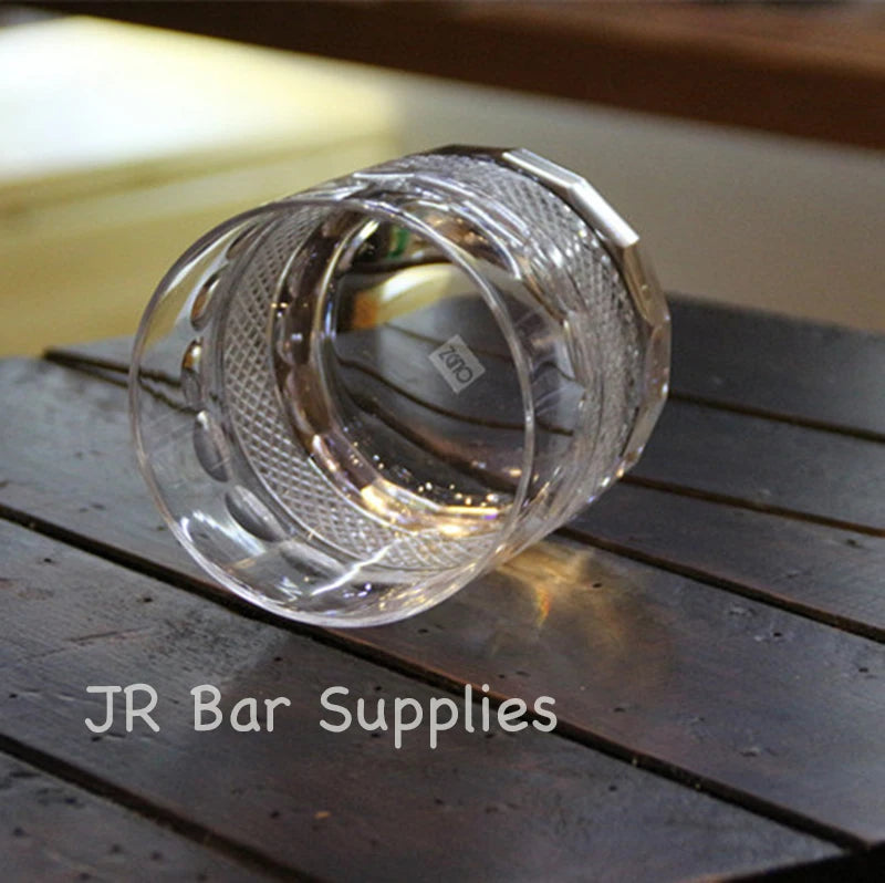 Verres whisky old fashioned motif cristal lot deux - vue 3 sur 7