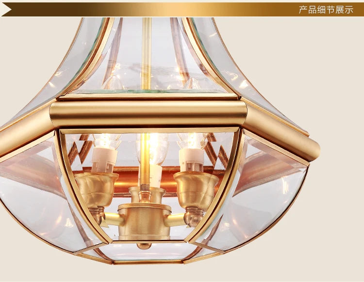 suspension en verre antique en cuivre pour intérieur éclairage élégant - vue 7 sur 8