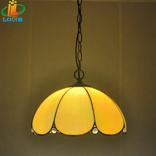 lustre en verre laminé style européen rétro simple éclairage unique