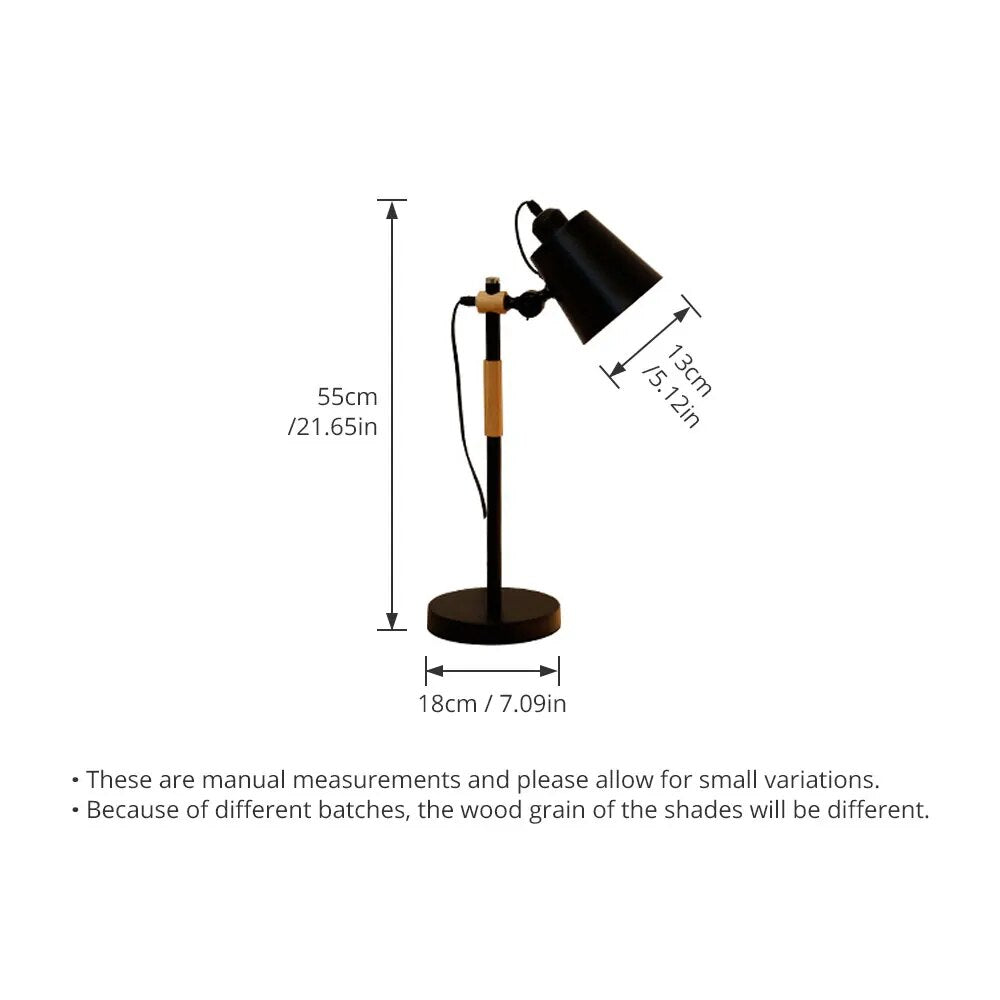Lampe de bureau en bois métal moderne nordique - vue 5 sur 10