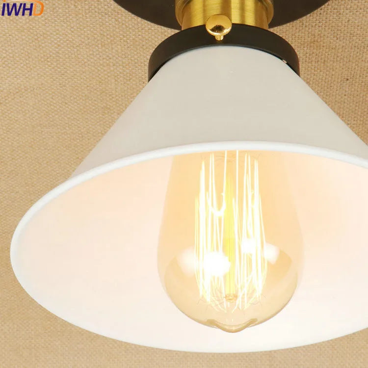 Plafonniers LED Sahde blanc pour salon chambre Edison éclairage plafonnier Vintage Plafond industriel LED Luminaria - vue 4 sur 30