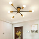 plafonnier moderne en bois massif lampe à led design créatif nordique