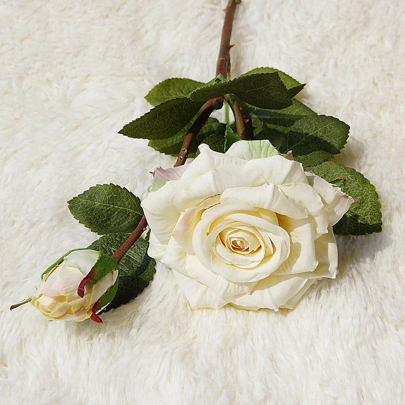 Beautiful artificial silk roses for vintage wedding decoration