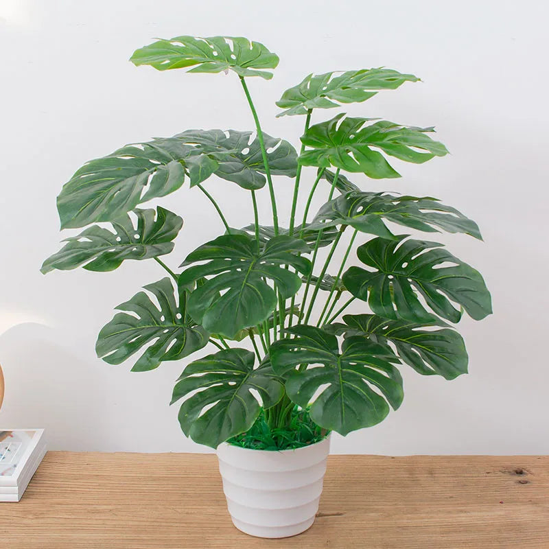 Plastic Monstera Tree for Desk Decoration, Fake Plant, Monstera, No Pot,Geen, Home Garden Decor, 60cm