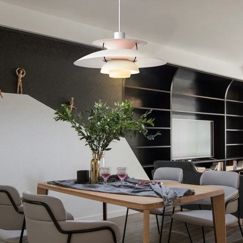 Modern minimalist industrial style UFO-shaped chandelier - vue 2 sur 6