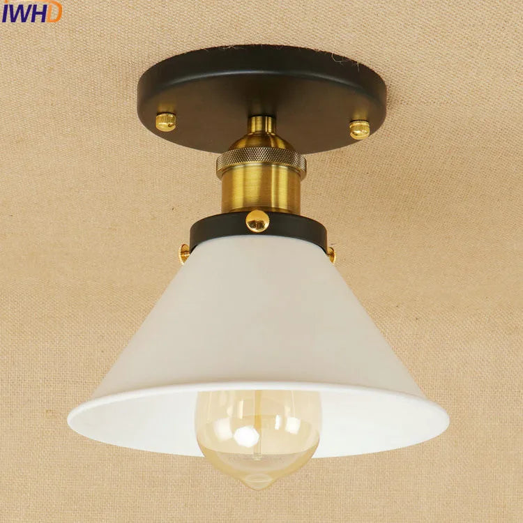 Plafonniers LED Sahde blanc pour salon chambre Edison éclairage plafonnier Vintage Plafond industriel LED Luminaria - vue 6 sur 30