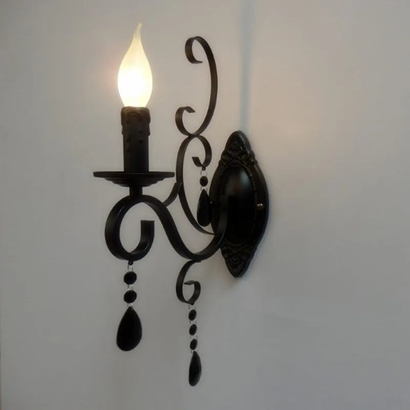 applique murale en cristal et métal style classique européen