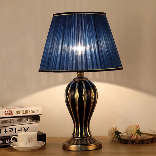 lampe de bureau antique américaine en céramique peinte à la main