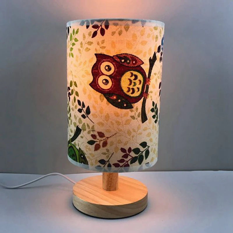 lampe de bureau led minimaliste moderne en tissu et bois usb