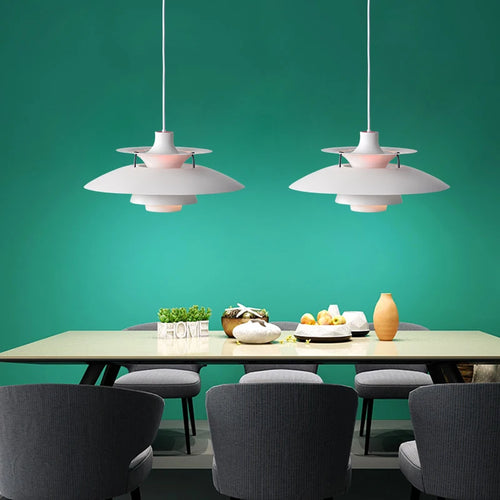 Modern minimalist industrial style UFO-shaped chandelier - vue 3 sur 6